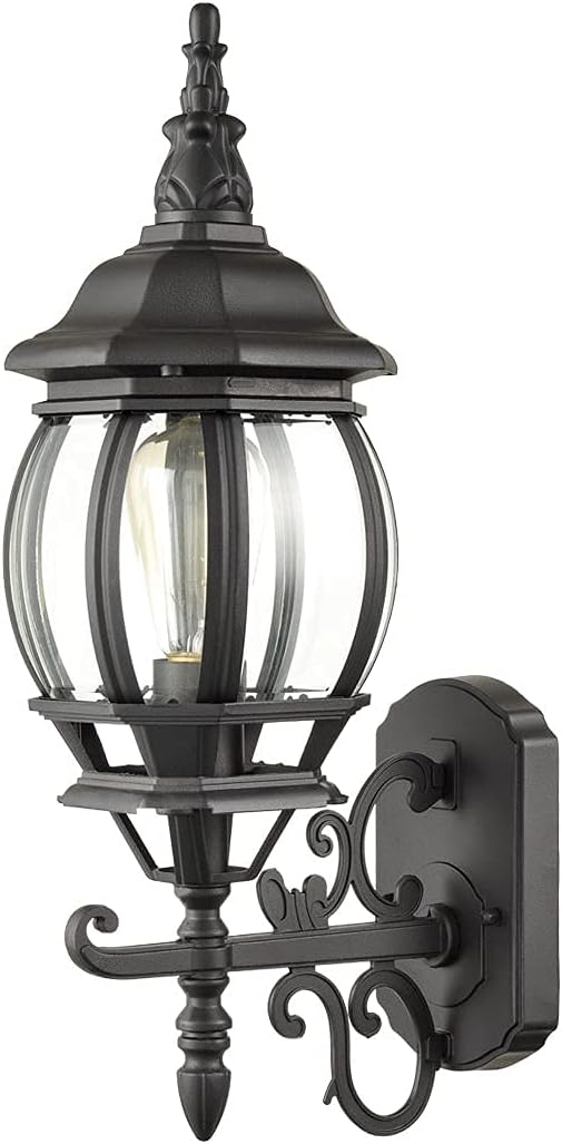 HOLKIRT 2-Pack Outdoor Wall Lantern Waterproof Exterior Wall Sconce Light Matte Black for Porch Garage Doorway