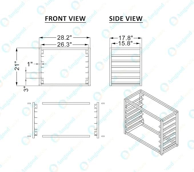 28 x 18 x 21 Aluminum Wall Mounted Sheet/Bun Pan Rack | Fits 6 Full-Size Sheet Pans | Commercial-Grade Perfect for Bakeries Restaurants and Catering Kitchens | NSF Certified |