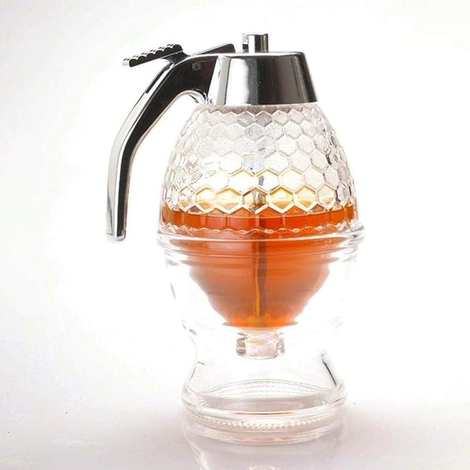 Squeeze Bottle Honey Jar Container Bee Drip Dispenser Kettle Storage Pot Stand Holder Juice Syrup Cup Kitchen Accessories