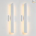 2 Pack LED Outdoor Wall Lights Dimmable20W 3000K21.9 Modern Textured White Outdoor Wall Sconce IP65 Waterproof Linear Exterior Wall Light for Entrance Hallway Garage Porch
