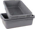 Jekiyo 4 Packs 32 L Commercial Bus Tubs Large Food Grade Meat Tubs Grey Restaurant Bus Pans