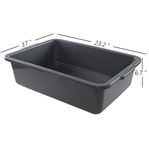 Kiddream 34 Liters Large Commercial Bus Tubs Plastic Bus Box Trays Set of 4