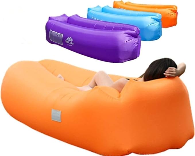 WEKAPO Inflatable Couch Air Lounger Chair - Camping &amp Beach Accessories Portable Blow up Sofa for Hiking Lawn Indoor/Outdoor Movies &amp Music Festivals. Lightweight and Easy to Set Up Air Ham