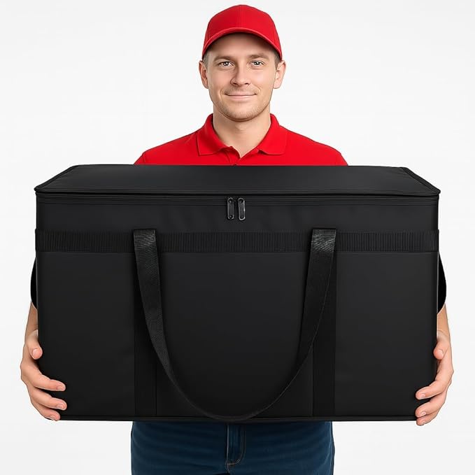Bodaon 2-Pack Insulated Food Delivery Bag XXXL Grocery Shopping/Catering/Pizza Cooler Bags Rideshare Delivery Bag Cold/Hot Styrofoam Carrier for Travel/Car Warmer/Froze