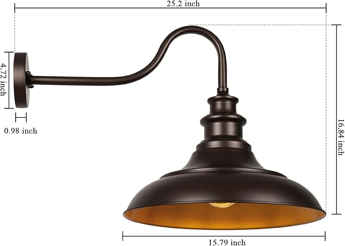 Exterior Farmhouse Barn Light 3PCS Dusk to Dawn Outdoor Lighting 16 Inch Vintage Outside Garage Lights Fixtures for Patio Frontdoor Entryway Doorway