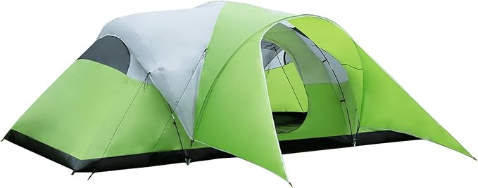 8-10 Person Family Camping Tent with Porch Easy Setup for Outdoor Camping Picnic Backyard