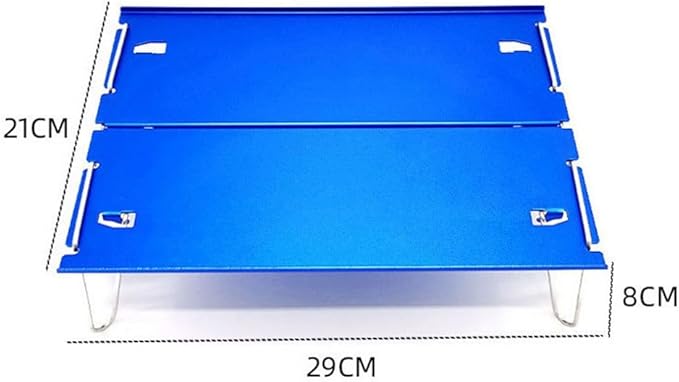Outdoor Aluminum Alloy Folding Table Camping Portable Barbecue Table Hand Mini Table(Blue)