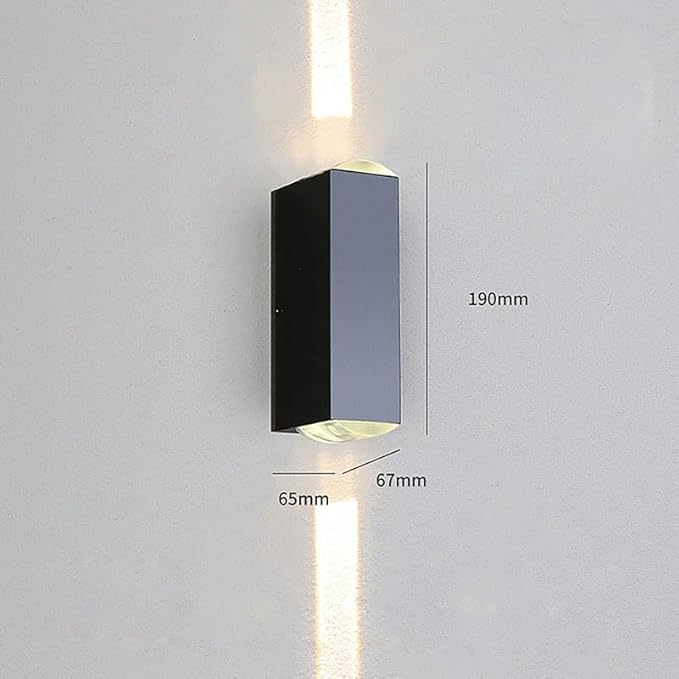 Outdoor Wall Lights LED Up Down Exterior Lighting Fixtures IP65 Waterproof Outdoor Light Fixture 85-265V 20W 3000k Aluminum Porch Light Modern Patio Wall Light Fixture Black