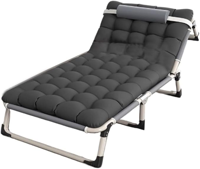 Outdoor Folding Bed Small Outdoor Bed Accompanying Lounger Desk Nap for One Person Single Folding Bed with Mattresses (Small)