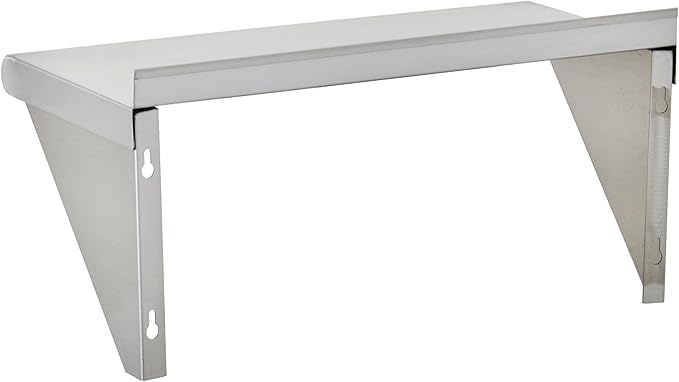 15 D x 36 W Stainless Steel 18-Gauge Wall Mount Shelf with Rear Upturn Backsplash | Commercial Grade | NSF Certified | Shelving for Kitchen Restaurant Garage - 2/Pack | 29N-232