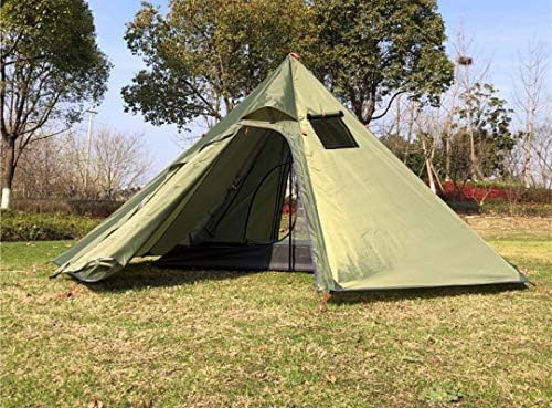 DANCHEL OUTDOOR Backpacking Hot Tent with Stove Jack 4 Season Lightweight Tipi Tent for 2/4/6 Person Winter Camping Hunting 10.5FT-16.4FT