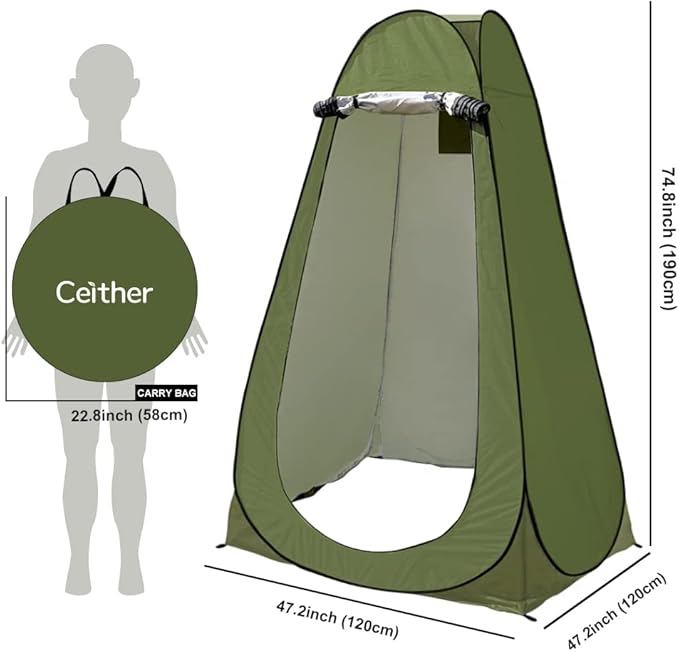 Privacy Shower Tent Pop up Portable Camping Tent Outdoor Toilet Changing Dressing Room Instant Privacy Shelter for Picnic Waterproof Bathroom