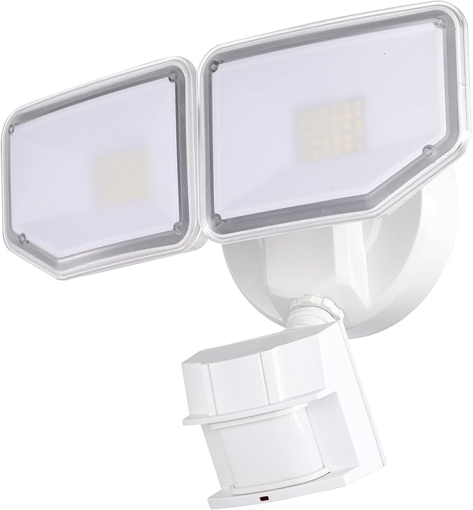 40W LED Security Lights Motion Sensor Light Outdoor 180 Degree 4000 LM 5000 K ETL Water Resistant Clear 2 Head Motion Detector Flood Light for Garage Yard (White)