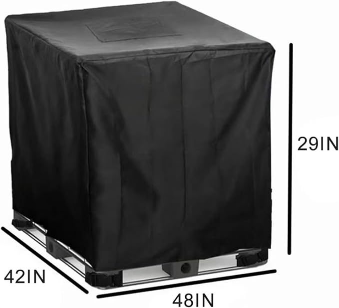 275-330 Gallon IBC Tote Cover IBC Tote Lid Heavy Duty Waterproof IBC Tote Lid Rain Barrel Cover Water Tank Cover Water Tote Cover IBC Cover(Gray180 Gallon)