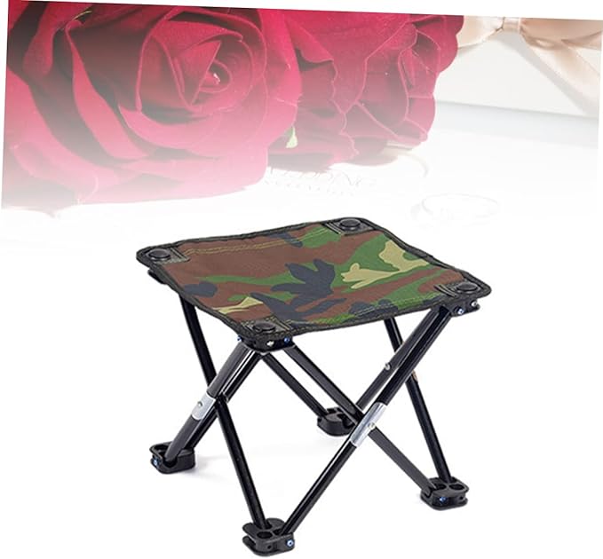 Happyyami Camouflage Folding Stool Portable Fishing Chair Sturdy Outdoor Gear Camping Seat Large Size