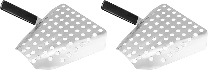 MAVIS LAVEN Stainless Steel Fries Scoop Ergonomic Handle MultiFunctional Scoop for Popcorn and French Fries 7.7 X .5 X 4.3in Size