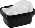 Sadstory 12 Quart Plastic Wash Tub Black Rectangular Dishpan 4 Packs