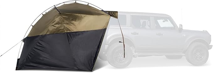 Kelty Highroads Overlanding Shelter - Universal Mount Car Camping Tent with Large Zippered Entry Aluminum Frame Adjustable Walls and Windows UV Protection Rainproof Stuff Duffel Included 2024