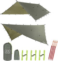 Gold Armour Rainfly Tarp Hammock Premium 14.7ft/12ft/10ft/8ft Rain Fly Cover Waterproof Ultralight Camping Shelter Canopy Survival Equipment Gear Camping Tent Accessories (OD Green 10ft x 8ft)