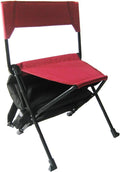 Portable Durable Folding Backpack Chair Red - Perfect for Camping Sporting Events Campfires Hiking and Outdoor Recreation Built in Pockets for Storage