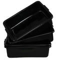 24 Liters Plastic Dish Bin Large Commercial Bus Trays/Wash Tubs Set of 4 Black