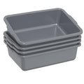 Sadstory Gray Plastic Commercial Bus Tub 35 L Plastic Large Bus Box 4 Packs