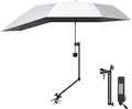 Upf 50+ Chair Umbrella With Clamp/Sun Shade - Portable Umbrella For Sports &amp Outdoors - Secure Clamp 360-Degree Swivel Adjustable Position For Maximum Sun Protection