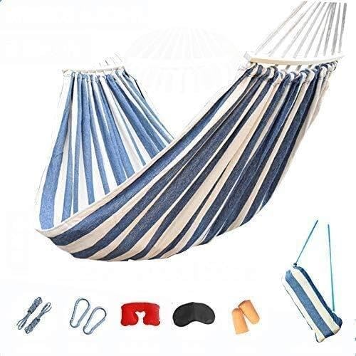 Outdoor Hammock Swing Chair – Double Thick Canvas Anti-Roll 200x150 cm 200 kg Capacity Strong &amp Sturdy Ideal for Camping Travel Backyard and Relaxation