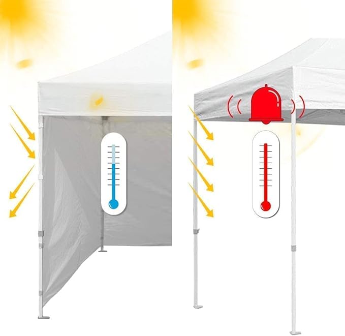 Eurmax USA Full Zippered Walls for 8x12 Easy Pop Up Canopy Tent4 Walls ONLY(Grey)