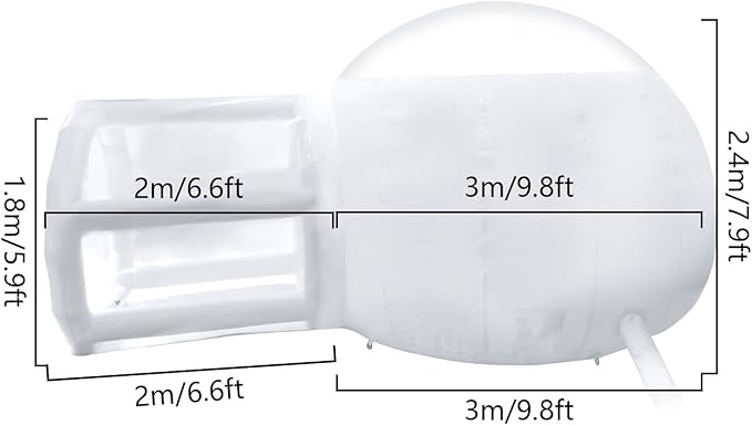 Transparent Inflatable Bubble Tent Luxury Single Tunnel Bubble House Dome Greenhouse Tent with Blower 110V 350W for Outdoor Family Camping Backyard Party Festivals Stargazing