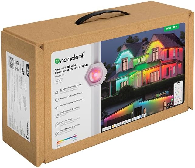 147ft (45m) Smart Multicolor Outdoor Permanent Lights with White Channel