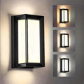 LED Modern Outdoor Wall Light 18W Rectangular1800LM Bright Porch Lights3000K 4500K 6000K Adjustment Exterior Sconce LightingIP65 Waterproof for House Front Door Patio Backyard Hallway Black