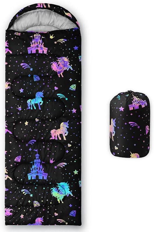 Kids Sleeping Bag for Boys and GirlsMixed Color Star Dot-Lightweight Warm Portable Outdoor Indoor-Waterproof Cold Weather Resistant Sleeping Bag for Camping Hiking