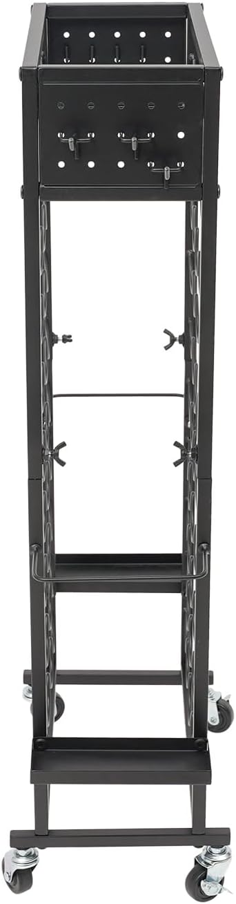Mobile Vinyl Roll Holder Cart 40 Compartments Vinyl Storage Organizer with 6 Hooks &amp Extra Paper Roll Organizer Tray on 2 Side Vinyl Storage Rack with Wheels for Craft Room (Black)