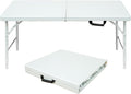 4ft Portable Folding Table Indoor Outdoor Maximum Weight 135KG Foldable Table for Camping White
