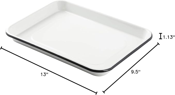 TableCraft 10347 White Enamel 1/4 Size Sheet Pan