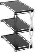 Camping Foldable Storage Rack Outside Tabletop Easy Assembly Multifunction Cookware Hanging Rack for Barbecue Mountaineering Three Layers