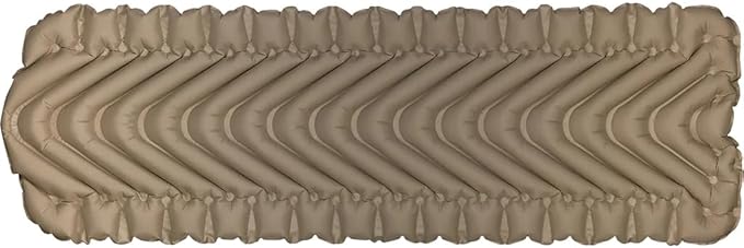 Klymit Static V Inflatable Sleeping Pad for Camping Lightweight Hiking and Backpacking Air Bed 3 Inch Thick Coyote Sand