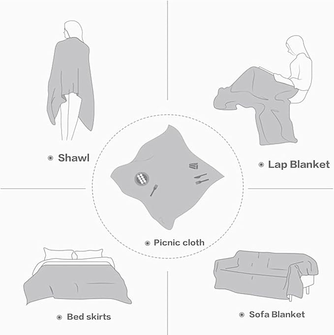 70x 70 Picnic Blanket Extra LargeLayer Outdoor Blanket for 5 to 7 AdultsCamping Grass Lawn Park Accessories Cute Couple Gifts Ideas Wedding Registry for Camping Park Beach (Cream)