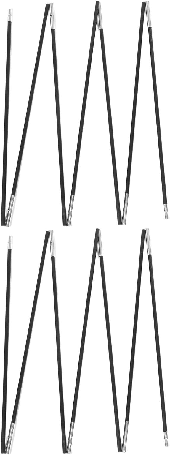 Camping Tent Poles 2pcs Fiberglass Tent Support Rods 3.2m 7-Section Thickened 8mm Shelter Poles for Backpacking Hiking Outdoor Camping