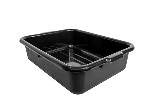Soro Essentials- 21-1/4 x 17-1/4 x 5 Deep Commercial Bus Box Tub Black Color Plastic - Tote Box Tubs Box Utility Bus Tub Food Service Bus Tub Wash Basin Dish Tub Storage Organizer for Kitchen