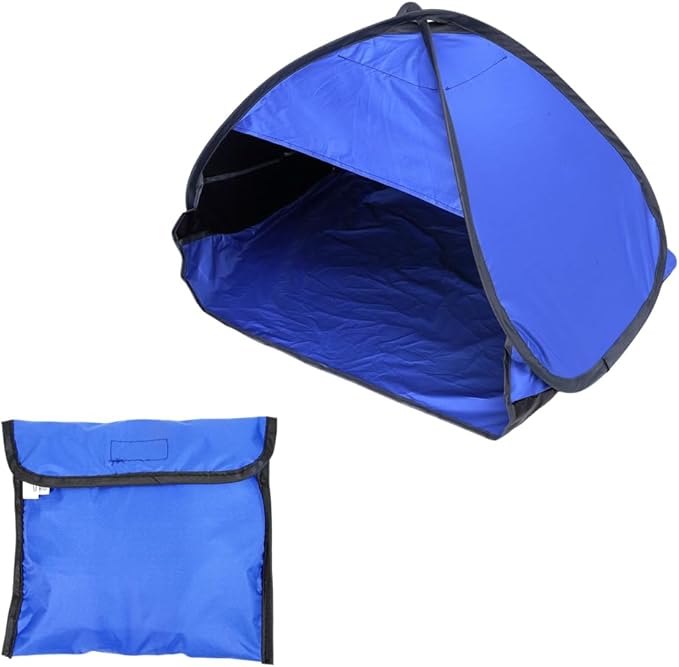 Dog and Cat Outdoor Waterproof Tent House Portable Mini Beach Tent Instant Pop Up Canopy for Pets Laptops &amp Outdoor Shade (Blue)