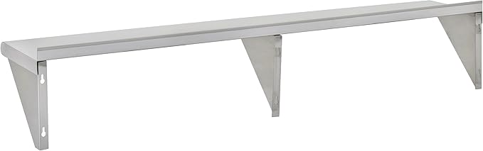 29N-016 -Commercial NSF Solid Stainless Steel Wall Shelf - 84 Wx12 D - 340 lb. Weight Capacity