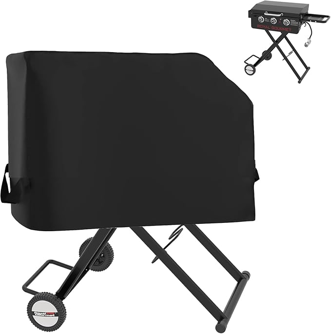 Griddle Cover for Royal Gourmet PD3001 3-Burner Propane Gas Griddle with Collapsible Stand 600D Heavy Duty Wateproof UV Protected Cover for Scissor Legs Griddle 44 x 24 x 30