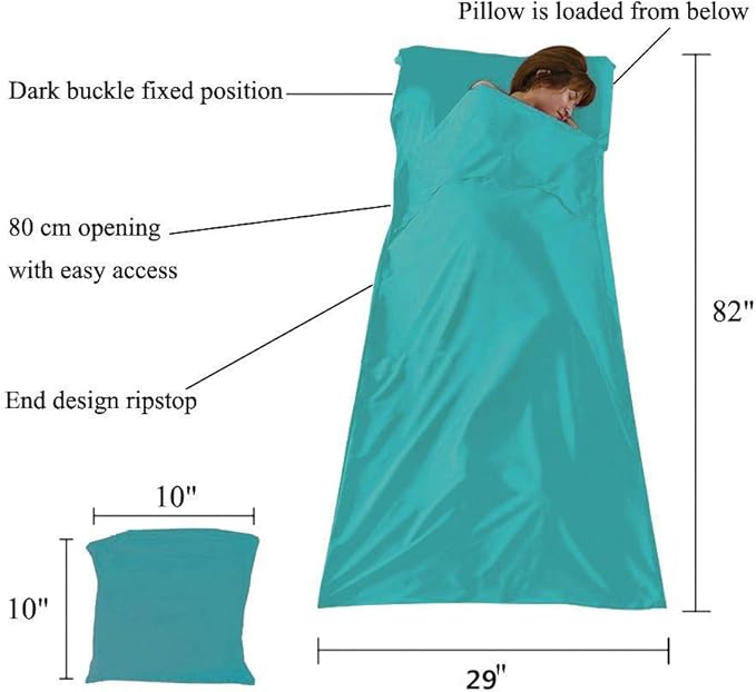 Sleeping Bag Liner Cotton Lightweight Travel Sleep Sack Sleeping Sheet for Adults Camping Hiking Picnic Travel Hotel Backpacking