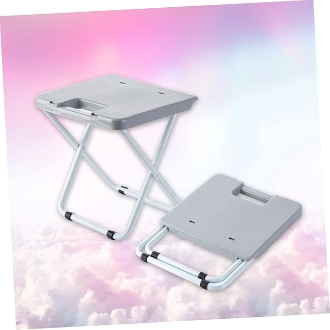Yardwe Portable Folding Stool Lightweight Collapsible Chair for Camping Fishing and Outdoor Activities Heightened Design Easy to Carry Grey