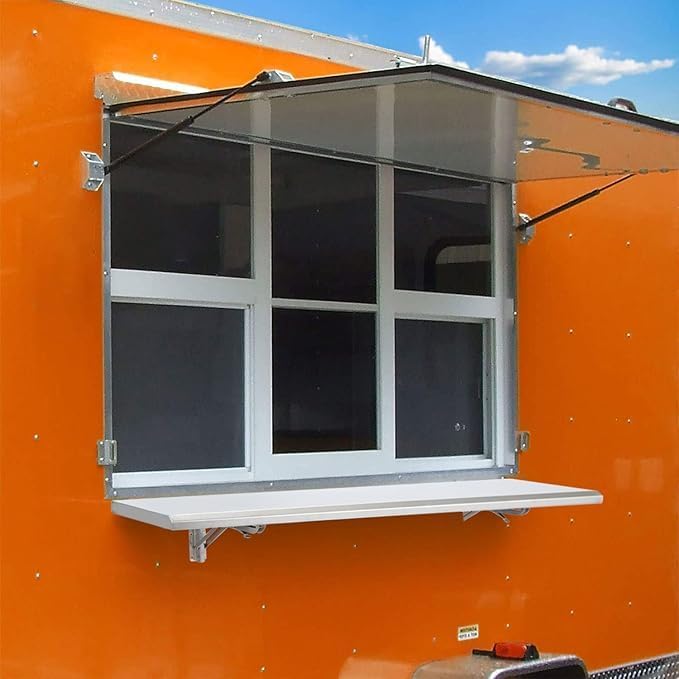 Concession Shelf 48 L x 12 W Stainless Steel Drop Down Folding Serving Food Shelf for Concession Window