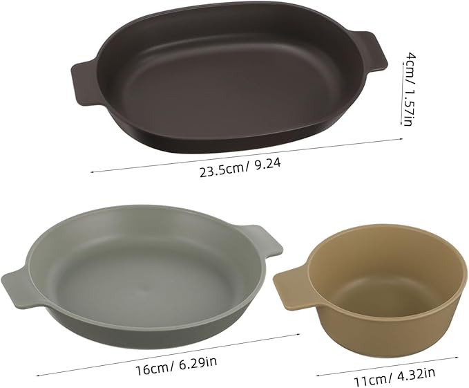 1 Set Outdoor Portable Dinnerware Lightweight Camping Plates Bowls for Picnics Bbqs and Hiking Stylish and Practical Dining for
