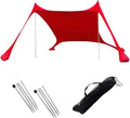 Camping Tent Windproof Pop Up Awning Outdoor Beach Sun Shade Ultralight Canopy Tents for Fishing Picnics(Red 200x160x150cm)