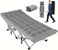 Comfortable and Soft Folding Bed Portable Camping cot with Side Pockets and Mattress Extra-Thick Oversized Folding Bed Weight Capacity of 500/600/700 lbs (Grey 700lbs)